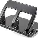 Officemate 3-Hole Punch, Medium Duty, 30-Sheet Capacity, Ergonomic Handles, Adjustable Paper Guide, Durable Metal Base, Black (Pack of 1)