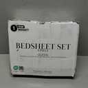 Southshore Fine Living, Inc. 4-Piece Botanical Sheets Set, 15 Inch Deep Pocket Queen Size Sheet Sets, Easy Care Microfiber Bedsheets, Leaf Printed Sheet Set Queen Size - Modern Foliage Blue on White