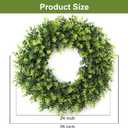 26'' Boxwood Wreath for Front Door, Artificial Boxwood Leaves Wreath for Spring and Summer, Indoor Outdoor Wall, Porch, Window, Farmhouse Home Decor