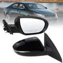 Right Passenger Side Mirror Compatible With 2011 2012 2013 Kia Optima With Manual Folding Power Glass Turn Signal Black Replace#876202T110(5Pins)