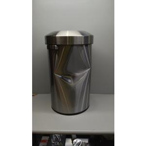 EKO Urban 24 Gallon Round Stainless Steel Open Top Waste Bin, Tall Commercial Trash Can for Indoor/Outdoor, Extra Large Metal Garbage Bin for Office, Restaurant, Restroom, 90L