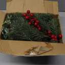 Christmas Garland Artificial Pine Decoration - 1 Pack Fake Green Cedar Garland Realistic Christmas Norfolk with Berry for Winter Holiday Mantle Fireplace Table Wall Window