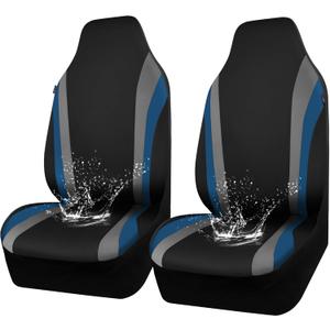 CAR PASS AquaShield Neoprene Waterproof Car Seat Covers for Front Seats Only, High Back Bucket Seat Cover,Airbag Compatible, Line Rider Seat Covers Universal Fit for Auto Truck Van SUV (Black Blue)