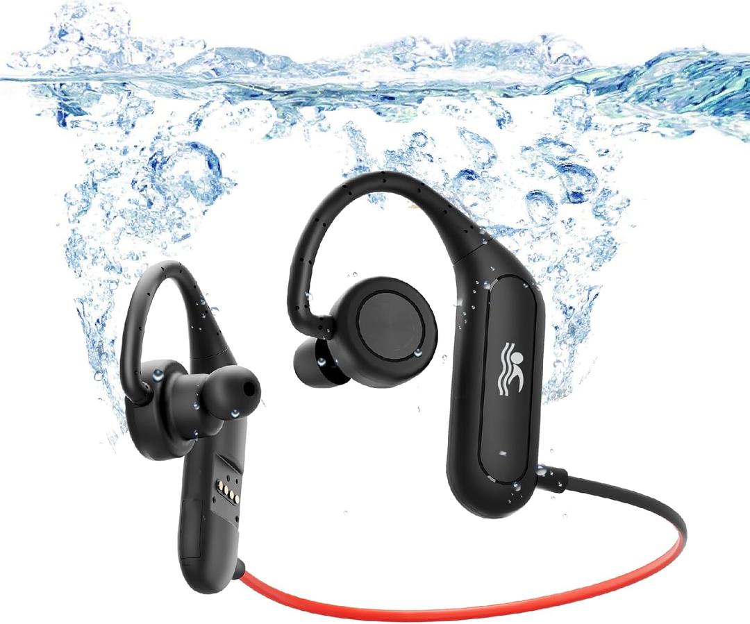 SASwimming Headphones, in Ear Bone Conduction Earbuds Bluetooth 5.4, IPX8 Waterproof Earbuds Sport, 8G MP3 Player Swimming Earphones, Underwater Headphones for Swim Run Surf Cycle