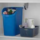 Rubbermaid Undercounter Small Trash Can, 2 Pack Blue and Black for Recycling/Waste, 9.4-Gallon, Fits under Sink/Desk/Cabinet for use in Kitchen/Bathroom/Office