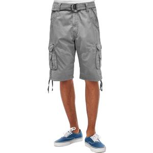 Fried-Denim Mens Everyday Poplin Belted Cargo Fairfax Shorts (38, Grey)