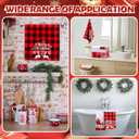 Tatuo 6 Pieces Christmas Decorative Hand Towels Embroidered Santa Reindeer Snowman Christmas Tree Dish Towels Soft Fabric Bathroom Towel for Home Kitchen Bathroom Cleaning (Grids Style)