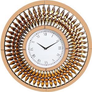 24 Inch Large Wall Clock Boho, Retro Roman Numeral, Silent Wall Clocks Non Ticking, Big Wall Clocks for Living Room/Home/Kitchen/Bedroom/Office Decor, 60cm Vintage Wall Clock