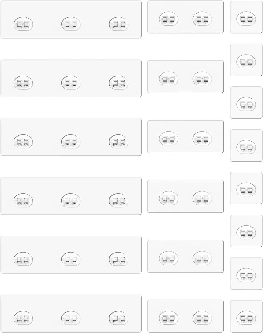 20 Pack Shower Caddy Adhesive Replacement, Waterproof Shower Adhesive Strips, Strong Wall Hooks for Shower Shelves, No Drilling, for Bathroom Storage Organizer & Kitchen Racks