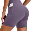 MAGCOMSEN Women's 6" Biker Shorts 3 Pockets Tummy Control Spandex Running L