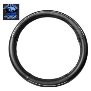 Black Vinyl Steering Wheel Cover M Size 1 Piece