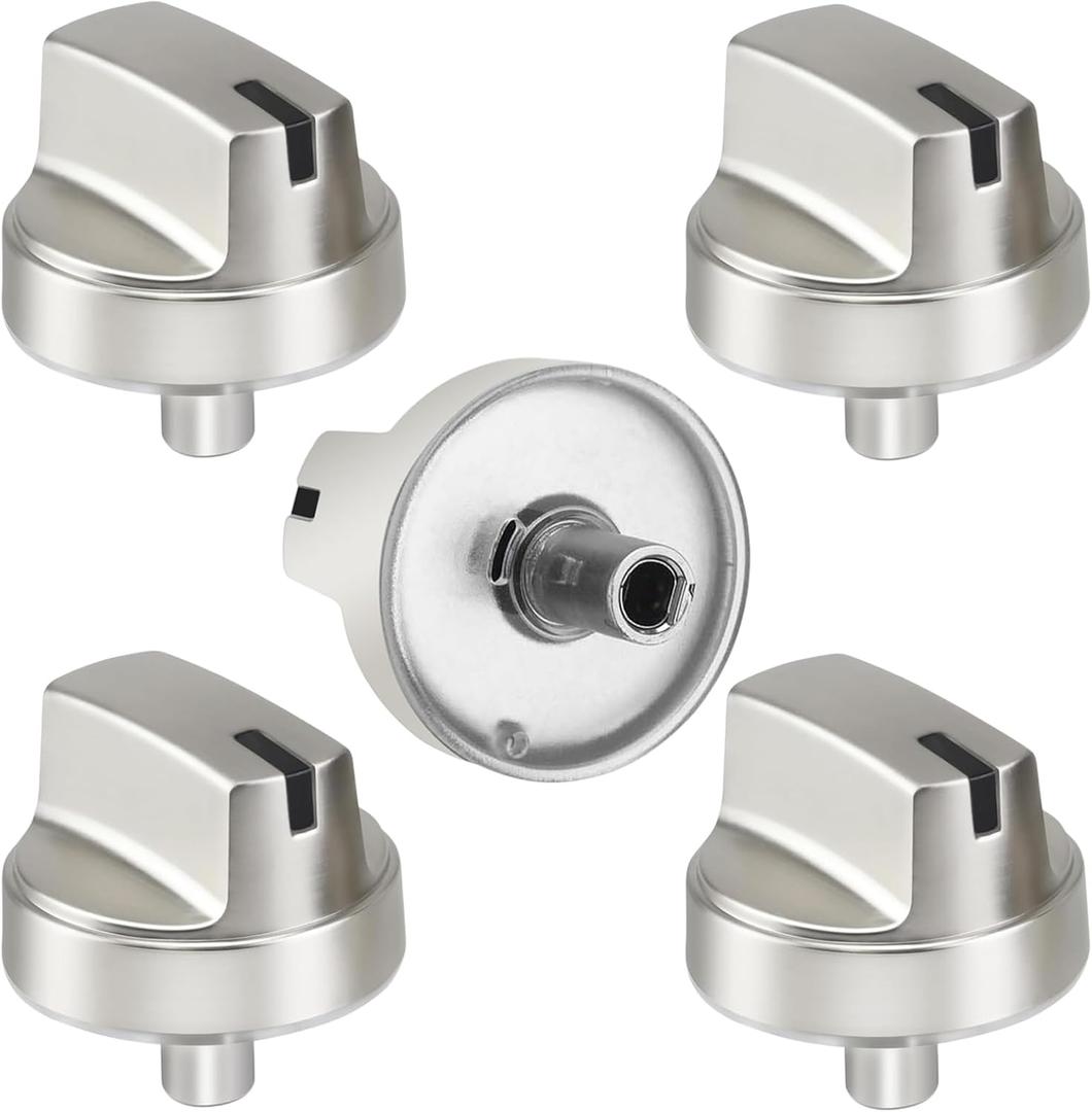 Upgraded (5Pcs) WB03X29315 for GE Gas Stove Knobs Replacements JGP5030SL1SS/ JGP5036SL1SS/ JP3030DJ3BB/ JP3036DL2BB / JP3530DJ3BB, Oven Range Burner Cooktop Control Knobs Replace Part
