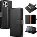 Shieldtop Compatible with iPhone 15 Pro Wallet Case with Card Holder,Women Men RFID Blocking PU Leather Folio Flip TPU Protective Cover Credit Card Slots,Phone Case for Apple 15 Pro 6.1",Black