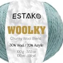 Estako Woolky, (2 Skeins Pack) 70% Acrylic 30% Wool Yarn, Soft, Chunky Bulky Weight #5 for Crochet and Knitting (2 x 3.53 Oz) / (2 x 109 Yrds) (100m) (4005 - Pale Teal)