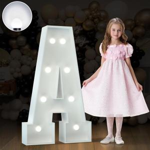 imprsv 3FT Marquee Light Up Letters, Cool White Light Up Letters A, Large Marquee Letters for Party Decorations, Marry Me Light Up Letters, Baby Marquee Letters for Decor, Wedding Decor
