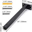 14 Inch Floating Shelf Brackets Heavy Duty, Square Shelving Brackets, Metal Floating Shelf Supports, Black Wall Mount Brackets 4 Pack