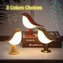 Bedside Lamps Bird Lamp Bird Decorations for The Home Small Lamps for Small Spaces Night Light for Kids ABS Plastic Cute Lamp for Bedroom, Living Room, Kitchen, Outdoor, Office Decor (Wood)
