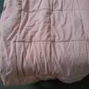 EVOLIVE All Season Pre Washed Soft Microfiber White Goose Down Alternative Comforter with Box Stitching (Pink, Full/Queen)