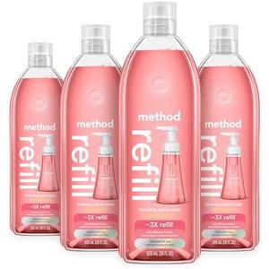 Method Foaming Hand Soap Refill, Pink Grapefruit, Recyclable Bottle, Biodegradable Formula, 28 fl oz (Pack of 3) (Packaging May Vary)