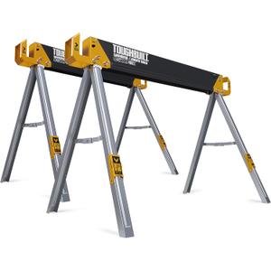ToughBuilt - Sawhorses with 2x4 Support Arms 1100 LB Capacity - Heavy Duty Construction with Fast Open Legs and Easy Grip Handle - (TB-C500) - 2-Pack