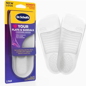 Dr. Scholl's Love Your Flats & Sandals 3/4 Length Insoles, All-Day Comfort, Relieve & Prevent Shoe Discomfort, Absorbs Shock, Arch Support (1 Pair (Pack of 1))