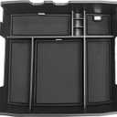 Muslogy Center Console Organizer for 2023-2025 2026 Ford F250 F350 F450 Super Duty Accessories Custom Fit Storage Box Divider(Fit with OEM Tray), Fits Bucket Seats Only, Not for Work Surface (Black)