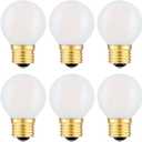 E26 LED Bulb 60 Watt Dimmable Frosted Globe Bulb, LED 6W 2700K Warm White G16.5 Light Bulb for Chandelier, Vanity Light Bulb, 6 Pack
