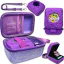 JCHPINE Hard Carrying Case and Silicone Cover for Bitzee Magicals Interactive Digital Pet, Accessories Case for Bitzee Magicals Virtual Electronic Pets (Purple)