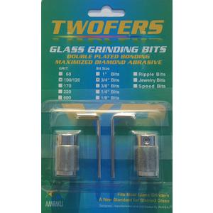 Aanraku 3/4" TWOFERS 2 Grinder Bit - 100/120 Regular grit Great for Stained and Fused Glass