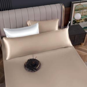 Homiest Satin Body Pillow Cover, Taupe Body Pillowcase 20 x 54 Inch Pillowcovers with Envelope Closure, Luxury & Ultra Soft Body Size Pillow Cases for Hair and Skin, Cooling Long Pillow Cover