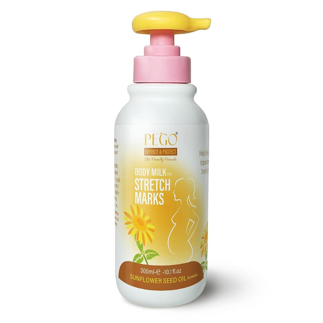 PEGO Pregnancy Stretch Mark Prevention,Belly Cream,with Shea Butter,Body Oil,Prevent & Reduce Stretch Marks During Pregnancy and Postpartum,Massage Lotion,Pregnancy Skin Care (300ml/1pack)