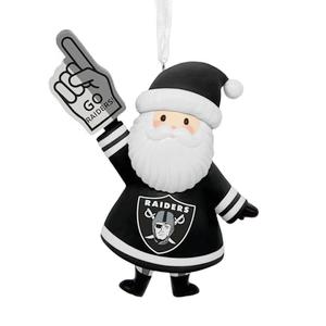 Hallmark NFL Las Vegas Raiders Santa Fan Christmas Ornament, Gifts for Sports Fans