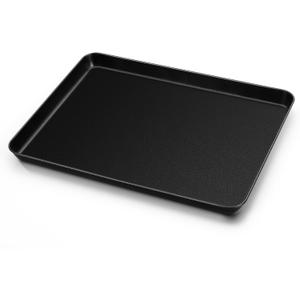 TeamFar Baking Sheets, 16 x 12 x 1, Carbon Steel Baking Pan Cookie Sheet Tray with Coating, for Home/Toaster Oven Baking Serving, Healthy & Non-Stick, Heatproof & Easy Clean