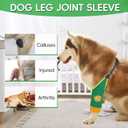 Dog Elbow Protector Sleeve Soft Pet Leg Sleeves with Adjustable Shoulder Strap, Thickened Elbow Pads Pet Leg Brace for Calluses & Wound Care, Anti-Licking Dog Recovery Arm Brace (Green, Large) (L)