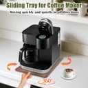Sliding Tray for Coffee Maker, 360 Rolling Tray Appliance Slider with Wheels, Coffee Pot Slider Tray for Countertop Storage, Easily from Under The Cabinet (Brown, 12.5W x 16D)