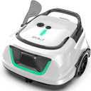 (2025 Upgraded) WYBOT A1 Pool Vacuum for Above Ground Pool, Cordless Robotic Pool Cleaner with 120 Mins, Double Filtration, Dual Motors, Fast Charging, Ideal for Above Pools, White & Green