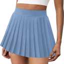 COPYLEAF Pleated Tennis Skirts for Women High Waisted Golf Skirt with Pockets Athletic Workout Casual Skorts (Blue, XXL)