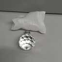 Crystal Glass Door Knobs Interior with Lock, Round Bathroom Bedroom Door Knobs (Privacy, Polished Chrome)