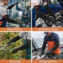 Arm Protectors For Thin Skin And Bruising, Cut Resistant Sleeves For Men Women, A5 Level Farmer Sleeves For Gardening, Welding, Kitchen (Black, 17.7 In)