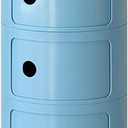 3 Tier Round Nightstand with Drawers, Royal Blue Round Side Table Small Plastic Storage End Table Suitable for Bedroom, Living Room, Bathroom