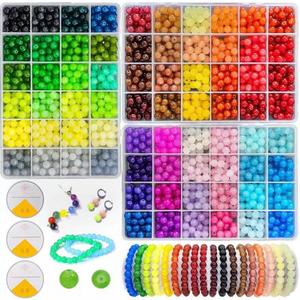 8mm*13mm*6mm Glass Beads 3Box Bracelet Making Kit,144 Assorted Dreamy Series Colorful Crystal Beads for Bracelet and Jewelry Making and DIY Crafts,Friendship Bracelets