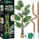 2 Pack 63'' Bendable Moss Pole Monstera Plant Support for Large Climbing Indoor Plants - Stakes for Potted Climbers - Tall Sticks Indoor Trellis for Houseplants - Accessories for Monstera Pot