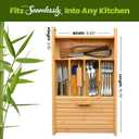 KozyKoala & Co. Bamboo Drawer Organizer with Sliding Lid - 5 Slot Kitchen Drawer Organizer & Utensil Holder - Wood Bamboo Cutlery Tray for Flatware & Multipurpose Storage for Home & Office