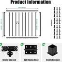 3ft.W x 36in.H Black Metal Fence Gate, Deck Gates Outdoor with Latch，Metal Garden Gate with Aama2604 Coat Finish Rust Resistant Finish for Yard, Patio, Deck and Outdoor Fence