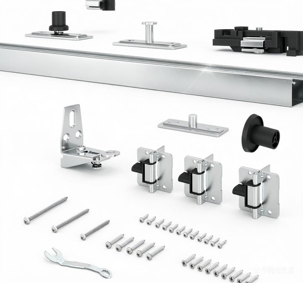 30" Bifold Door Hardware Kit for 2 Doors, Sliding Barn Door Hardware Top Mounted for Bathroom, Bedroom, Storeroom, Living Room
