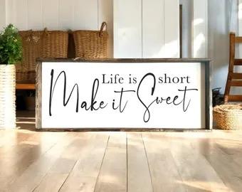 And So Together They Built A Life They Loved Wall Decor 32"X12" Inspirational Family Quote Sign for Bedroom Master Bedroom Above Bed Couple Large Wood Framed Art Wall Hanging (Wood)