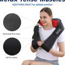 UFFAE Shiatsu Neck and Back Massager with Heat, Electric Deep Tissue Kneading Neck and Shoulder Massage, Best Gifts for Women Men Mom Dad Mothers Fathers Day Birthday Gift, Black Grey (NOT Cordless)