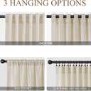 Naturoom Extra Long Linen Curtains 134 Inch for Living Room Cream Beige, 52"W x 134"L