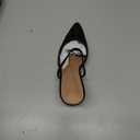 Embroidered Mesh Slingback Heels for Women White Pearl Kitten Heel Pumps Pointed Toe Backless Wedding Shoes (8, Black)