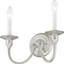 Livex Lighting 5142-35 Cranford 2-Light Wall Sconce, Polished Nickel, 13"W x 9"H